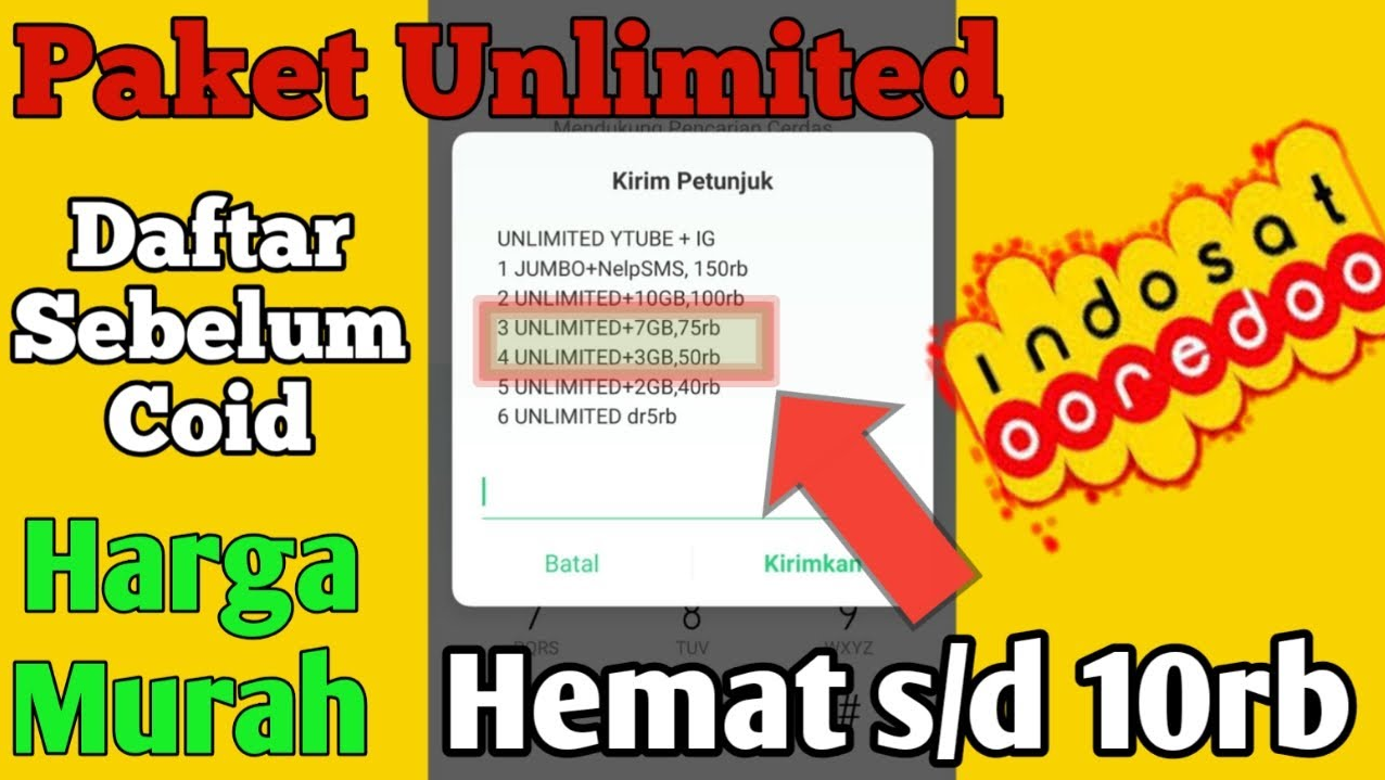 harga kuota indosat 3gb unlimited